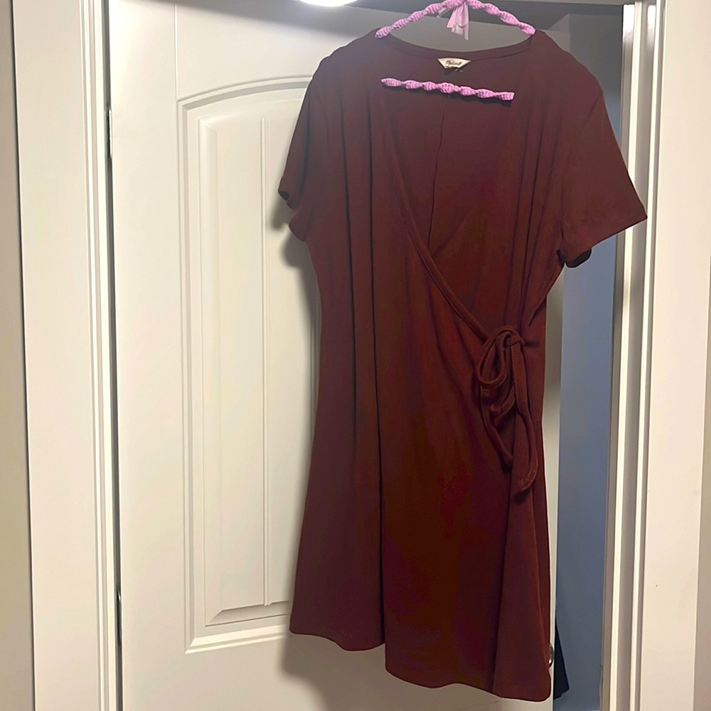 Madewell reistor burnt Orange wrap dress